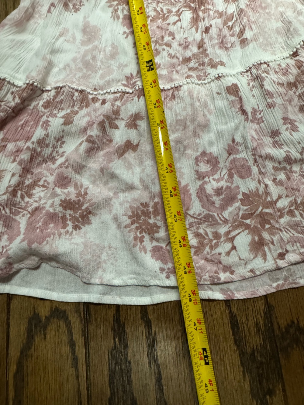 Lovestitch Follow Me Maxi Dress M Pink Ivory Floral Boho Cottagecore Tiered B2 - Picture 13 of 15